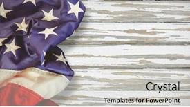  Presentation with flag hosting - Cool new PPT layouts with nature animation - creased us flag against wood backdrop and a light gray colored foreground