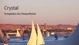  Presentation with boats - PPT theme with nature aswan - boats on the nile background and a  colored foreground
