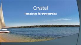  Presentation with nile river - Colorful slide set enhanced with nature aswan - felucca sailing boat along backdrop and a teal colored foreground