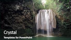  Presentation with tropical rainforest - Beautiful presentation theme featuring nature background - waterfall in tropical backdrop and a dark gray colored foreground