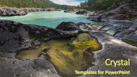  Presentation with nature river - PPT theme with nature baths on the katun background and a tawny brown colored foreground