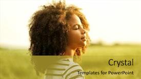  Presentation with african american children - Beautiful PPT layouts featuring nature children - happy little african american girl backdrop and a gold colored foreground