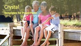  Presentation with active seniors senior couple - Presentation theme consisting of nature children - senior couple sitting by lake background and a  colored foreground