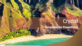  Presentation with kauai hawaii - Cool new theme with nature coastline landscape panoramic banner backdrop and a red colored foreground