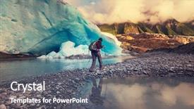  Presentation with glacier - Presentation having nature cold glaciers - hike in norway mountains svartisen background and a gray colored foreground