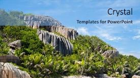  Presentation with stones - Theme with nature concept - stones and vegetation background and a  colored foreground