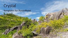  Presentation with water conservation protect nature concept - Beautiful slides featuring nature concept - stones and vegetation backdrop and a  colored foreground