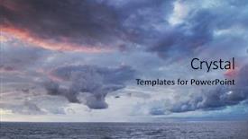  Presentation with dawn - Slide set enhanced with nature dawn - dramatic colorful sky and sea background and a seafoam green colored foreground