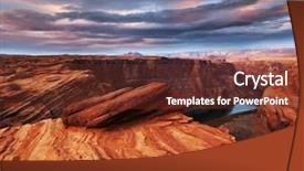  Presentation with nature river - Beautiful PPT theme featuring nature geology - colorado river backdrop and a tawny brown colored foreground