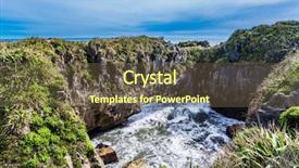  Presentation with pancake - Beautiful PPT theme featuring nature geology - scenic natural pool backdrop and a tawny brown colored foreground