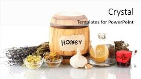  Presentation with honey - Cool new slides with nature healing - honey and others natural medicine backdrop and a white colored foreground