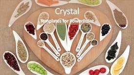  Presentation with nutrition for a healthy heart - Presentation theme with nature healing - large healthy heart super food background and a coral colored foreground