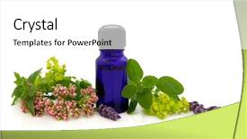  Presentation with aromatherapy - Beautiful presentation design featuring nature healing - lavender herb valerian ladies mantle backdrop and a white colored foreground