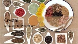  Presentation with food white - Cool new PPT theme with nature healing - liver detox food selection backdrop and a coral colored foreground