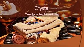  Presentation with luxury nature - Beautiful slide deck featuring nature healing - luxury ayurvedic spa massage still backdrop and a tawny brown colored foreground