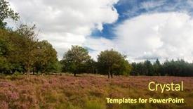  Presentation with nature purple - Colorful PPT layouts enhanced with nature-heather-landscape-with-purple backdrop and a tawny brown colored foreground