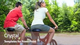  Presentation with park - PPT layouts featuring nature humans - happy smiling couple riding background and a  colored foreground