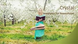  Presentation with kids beauty pageant - Audience pleasing slide set consisting of nature humans - romantic levitating blonde beauty backdrop and a soft green colored foreground