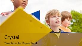  Presentation with elementary children - Cool new presentation theme with nature in a scavenger hunt backdrop and a gold colored foreground