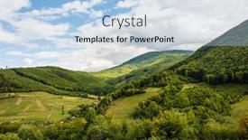  Presentation with nature village - Presentation featuring nature-in-the-mountains-beautiful background and a light blue colored foreground