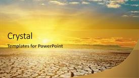  Presentation with earth land - Presentation consisting of nature land - global warming dramatic sunset background and a yellow colored foreground
