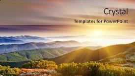  Presentation with land - Amazing PPT layouts having nature land - majestic sunset in the mountains backdrop and a coral colored foreground