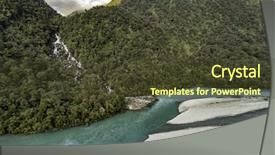  Presentation with adventure river - Slide deck with nature landscape of new zealand background and a tawny brown colored foreground