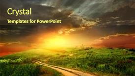  Presentation with rural road - Audience pleasing slide deck consisting of nature meadow - beautiful view of the sunset backdrop and a tawny brown colored foreground