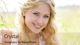  Presentation with swimming beautiful girl swims underwater - Amazing theme having nature meadow - portrait of beautiful blond girl backdrop and a coral colored foreground