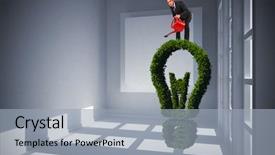  Presentation with nurture - Slide set featuring nature nurture - businessman watering with red can background and a light blue colored foreground