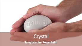  Presentation with nurture - Slide set having nature nurture - man holding large pebble background and a coral colored foreground