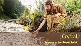  Presentation with water science - Theme having nature-occult-science-and-supernatural background and a tawny brown colored foreground