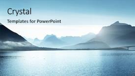  Presentation with norway - Audience pleasing theme consisting of nature ocean - mountains lofoten islands norway backdrop and a light blue colored foreground