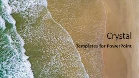  Presentation with ocean waves - Amazing PPT theme having nature ocean - top view of waves backdrop and a coral colored foreground