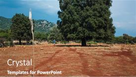  Presentation with soil red - Slide set consisting of nature-of-mediterranean-region background and a red colored foreground