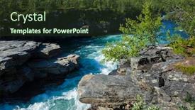  Presentation with nature river - PPT theme having nature-of-scandinavia-in-summer background and a tawny brown colored foreground