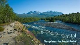  Presentation with scandinavia - Cool new PPT layouts with nature-of-scandinavia-in-summer backdrop and a ocean colored foreground