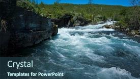  Presentation with clear water - Amazing presentation theme having nature-of-scandinavia-in-summer backdrop and a ocean colored foreground