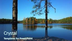  Presentation with lake - Beautiful slides featuring nature of sweden in autumn backdrop and a light gray colored foreground