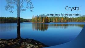  Presentation with calm - Amazing PPT layouts having nature of sweden in autumn backdrop and a light gray colored foreground