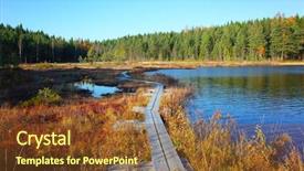  Presentation with path in woods - Colorful slide deck enhanced with nature of sweden in autumn backdrop and a tawny brown colored foreground