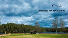  Presentation with green lake - Presentation consisting of nature-of-sweden-picnic-place background and a light blue colored foreground
