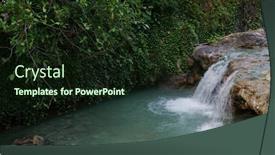  Presentation with onsen - Presentation having nature-onsen-flowing background and a wine colored foreground