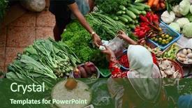  Presentation with traditional - PPT theme having nature people retail marketing - asian traditional vegetable market background and a tawny brown colored foreground