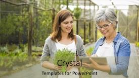  Presentation with helping - Beautiful slides featuring nature people retail marketing - beautiful mature florist helping backdrop and a mint green colored foreground