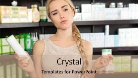  Presentation with beauty - Colorful presentation theme enhanced with nature people retail marketing - beautiful young woman in beauty backdrop and a coral colored foreground