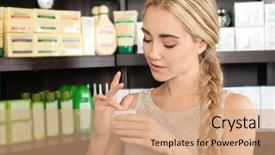  Presentation with beauty beautiful autumn in japanese - Amazing PPT theme having nature people retail marketing - beautiful young woman in beauty backdrop and a coral colored foreground