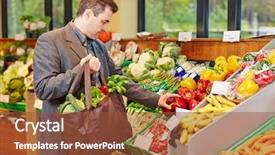  Presentation with bag - Cool new presentation design with nature people retail marketing - businessman with shopping bag buying backdrop and a tawny brown colored foreground
