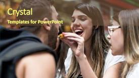  Presentation with tourist - PPT layouts consisting of nature people retail marketing - couple tourist in in municipal background and a tawny brown colored foreground