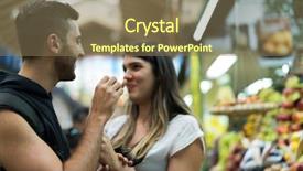  Presentation with municipal budgets - Colorful PPT layouts enhanced with nature people retail marketing - couple tourist in in municipal backdrop and a coral colored foreground